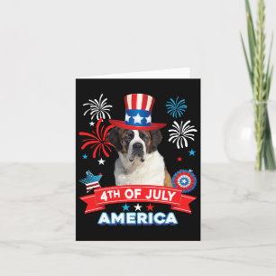 Vom Juli Patriotic Day St. Bernard Hund Unabhängig Karte