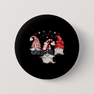 vom Juli Patriotic Gnomes Funny Niedlich American Button