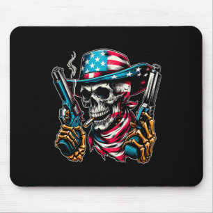 vom Juli Patriotic Usa Skeleton Skull US American Mousepad