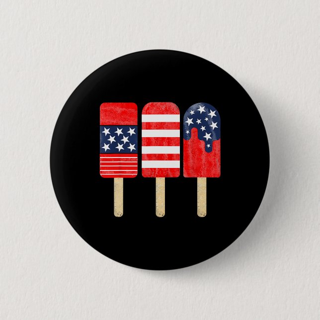 vom Juli Popsicle Red White Blue American Flag Pat Button (Vorderseite)