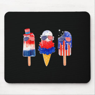 vom Juli Popsicle Red White Blue American Flag Pat Mousepad