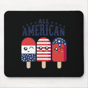 vom Juli Popsir Usa Flag Patriotic Summer Boy Gir Mousepad
