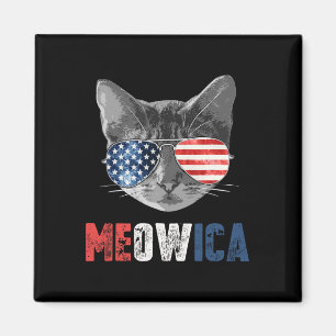 vom Juli Shirt Meowica American Flag Cat Magnet