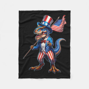 vom Juli T-rex USA Patriotische Amerikanische Flag Fleecedecke