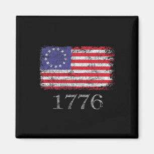 vom Juli T Shirt American Flag Betsy Ross 1776 Män Magnet