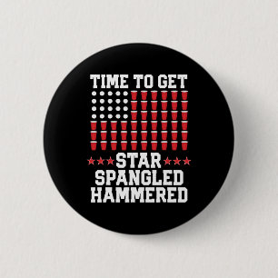 vom Juli T Shirt Geschenk Beer Pong American Flag Button