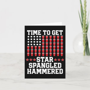 vom Juli T Shirt Geschenk Beer Pong American Flag Karte
