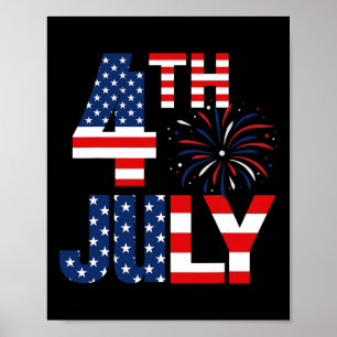Vom Juli US-Party Flag Patriotic American Independ Poster