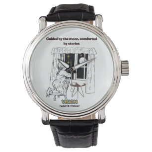 Vom Krebs-Zodialposter Mond geleitet Armbanduhr