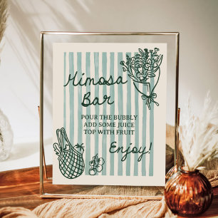 Vom Markt handgezeichnete Bridal Shower Mimosa Bar Poster