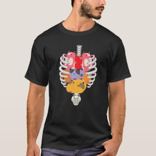 Vom menschlichen Anatomie inspiriertes Katzen-Skel T-Shirt