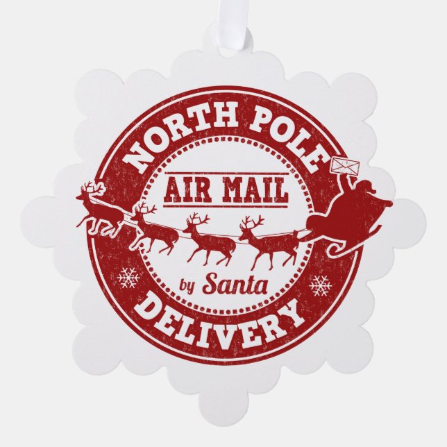 Vom Nordpol Lieferung Weihnachtsgeschenk-Ornament Ornament Karte (Vorderseite)