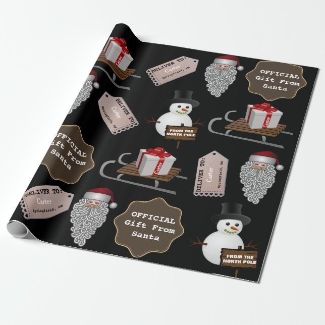 Vom Nordpol Personalisierter Santa Geschenkpapier (Ungerollt)