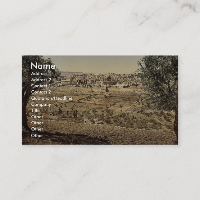 Vom Olivenberg aus, allgemeine Sicht, Jerusalem, Visitenkarte (Vorderseite)