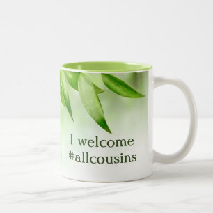 Vom Papier zum Menschen Logo/#allcousins Zwei-Tone Zweifarbige Tasse