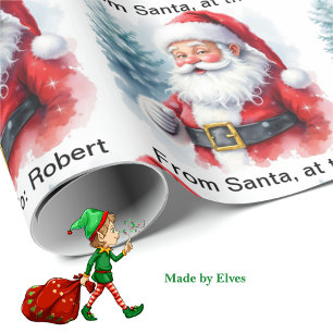 Vom Santa am Nordpol die Rolle des Kindes hinzufüg Geschenkpapier