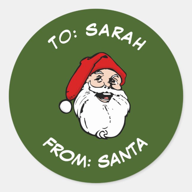 Vom Santa Runder Aufkleber (Vorderseite)