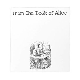 Vom Schreibtisch aus, Alice und der Raupe Notizblock