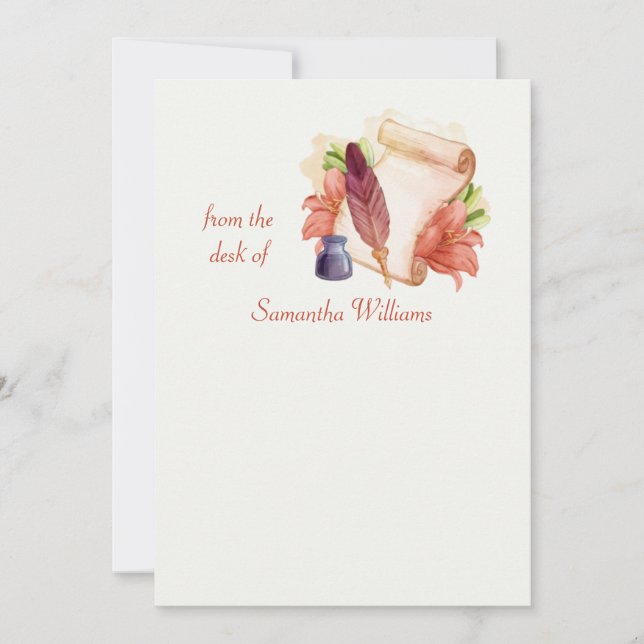 Vom Schreibtisch aus der Personalisierten Statione (Vorderseite)