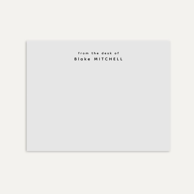 Vom Schreibtisch aus einfaches Monogramm grau Post-it Klebezettel (Von Creator hochgeladen)