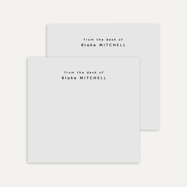 Vom Schreibtisch aus einfaches Monogramm grau Post-it Klebezettel (Von Creator hochgeladen)