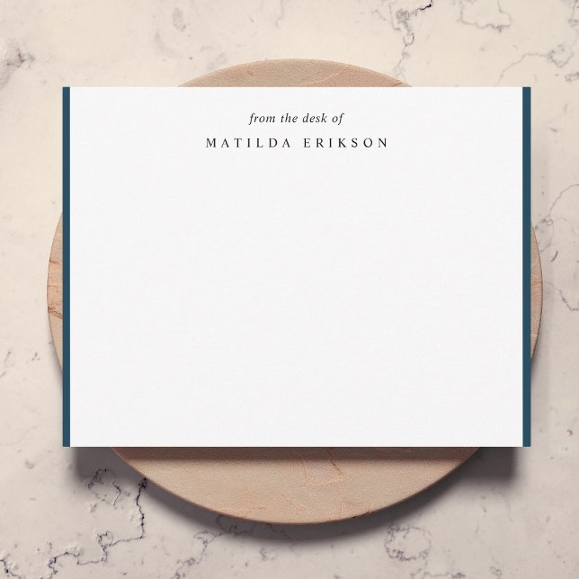 Vom Schreibtisch aus Minimalistisches Marineblau Mitteilungskarte (Von Creator hochgeladen)