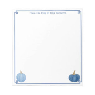vom Schreibtisch Classic Blue and White Pumpkin Notizblock