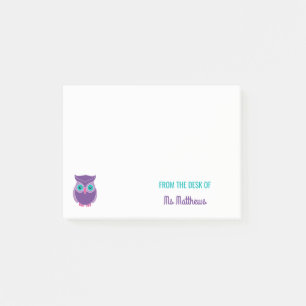 Vom Schreibtisch der Lehrer-Eule personalisiert Post-it Klebezettel