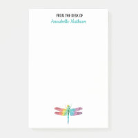 Vom Schreibtisch der Regenbogen-Aquarell-Libelle