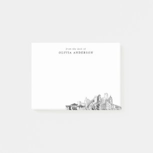 Vom Schreibtisch der Skyline von Detroit Personali Post-it Klebezettel