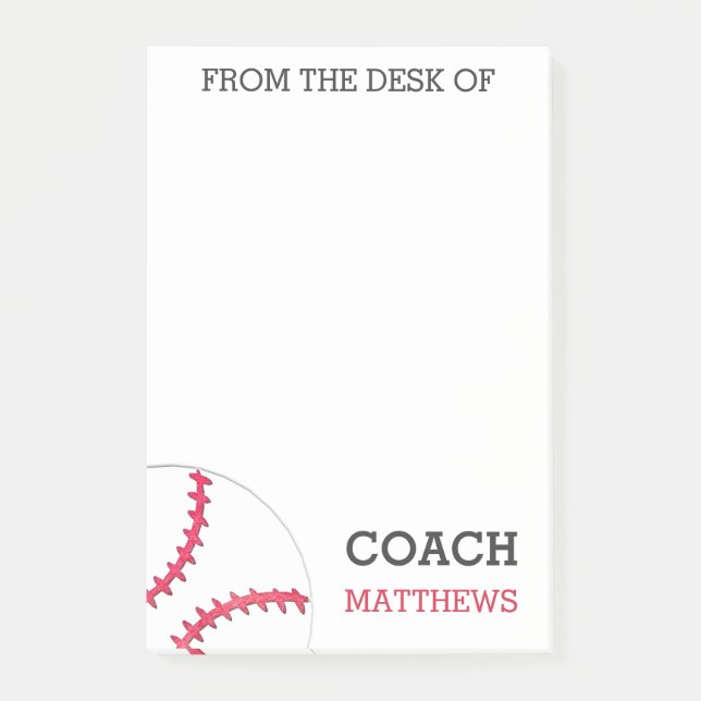 Vom Schreibtisch des Baseballtrainers Post-it Klebezettel (Vorderseite)
