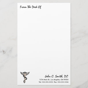 "Vom Schreibtisch" des Chiropraktik-Briefpapiers Briefpapier