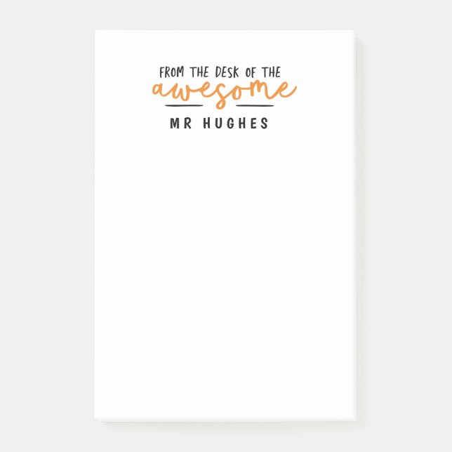 Vom Schreibtisch des fröhlichen Lehrergeschenks Or Post-it Klebezettel (Vorderseite)