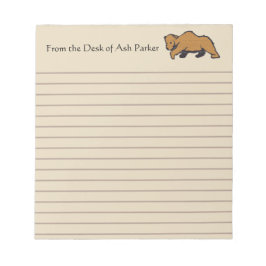 Vom Schreibtisch des Rustikalen Wildtieres Grizzly Notizblock