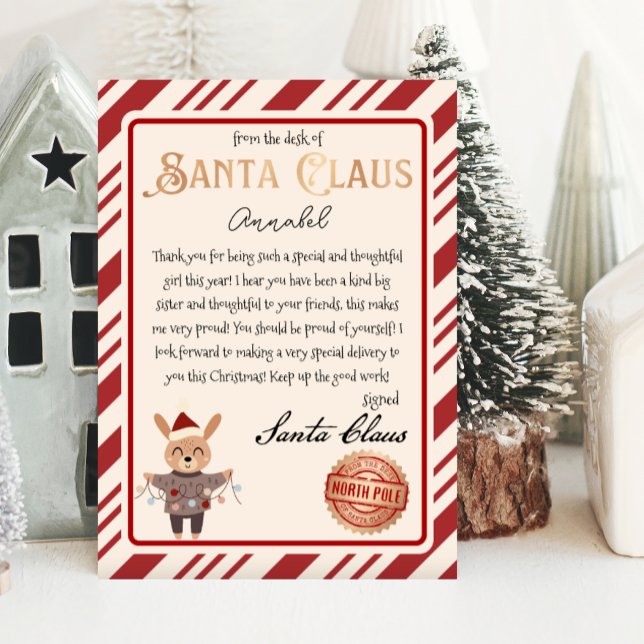 Vom Schreibtisch des Santa Claus Reindeer Santa Le Poster (letter from santa personalized for your child - easily edit download and print from home)
