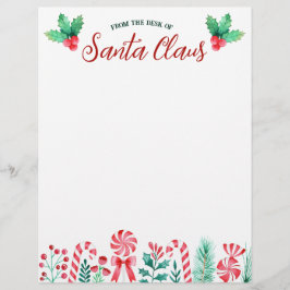 Vom Schreibtisch des Santa Claus Wasserfarbe Briefbogen