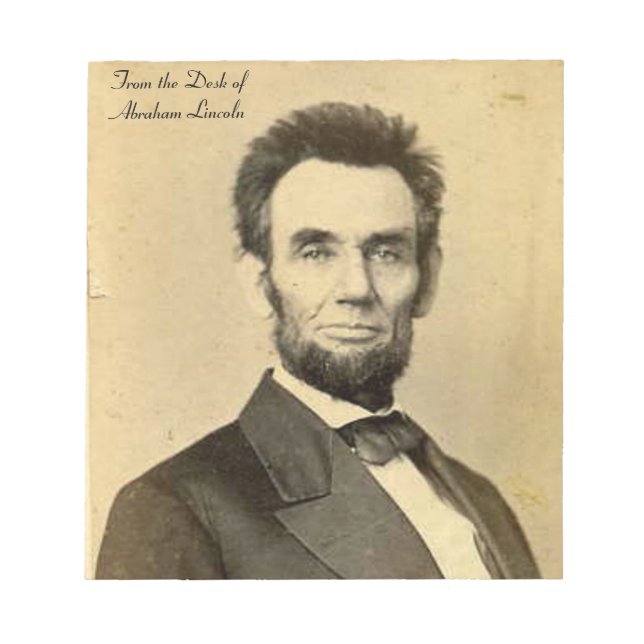 Vom Schreibtisch von Abraham Lincoln Notepad Notizblock (Vorderseite)