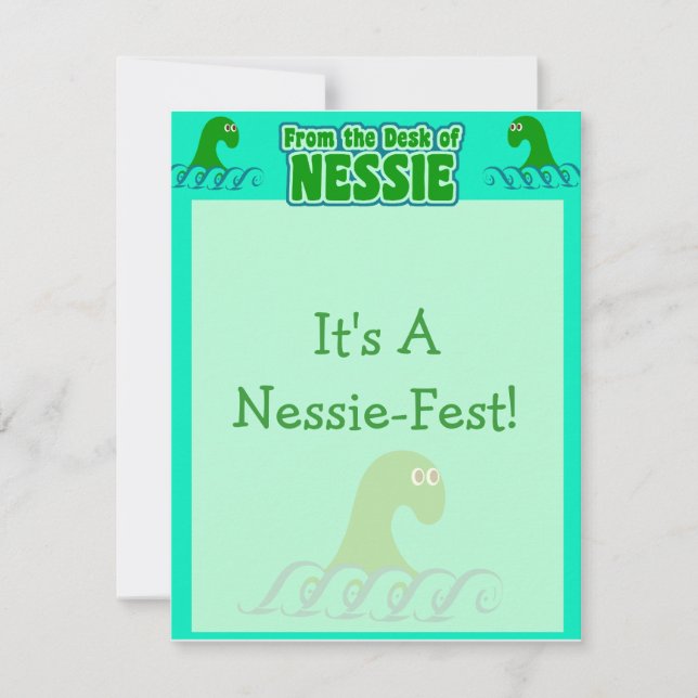 Vom Schreibtisch von Nessie! Mitteilungskarte (Vorderseite)