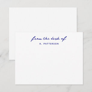 Vom Schreibtisch von True Navy Blue Stylish Modern Mitteilungskarte