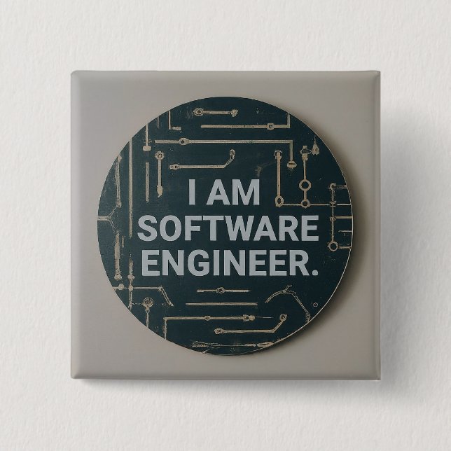 Vom Software Engineer entworfener Platz Button (Vorderseite)