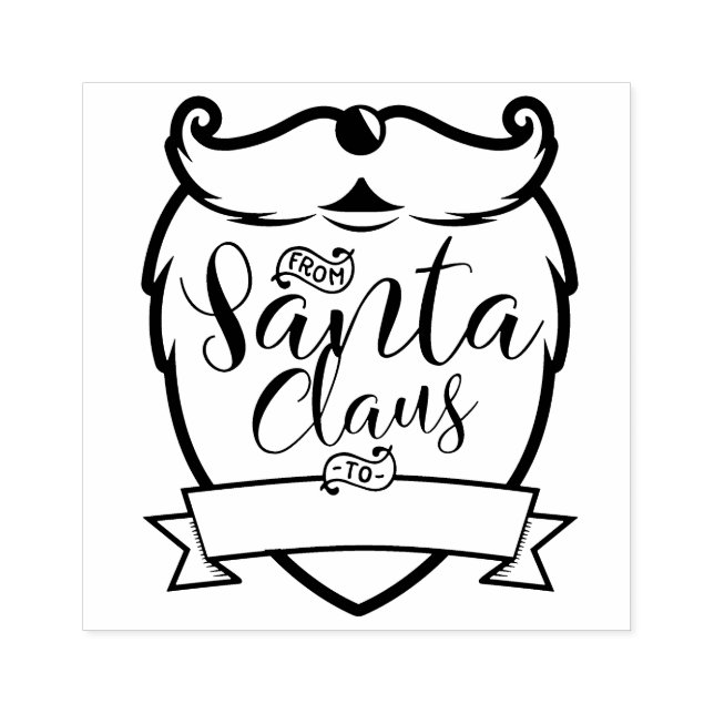 Vom Weihnachtsmann | Fun Santa Beard Pinselschrift Gummistempel (Prägung)
