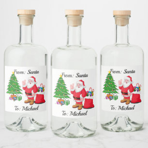 Vom Weihnachtsmann Name ein wenig Weihnachtsjubeln Alkoholflaschenetikett