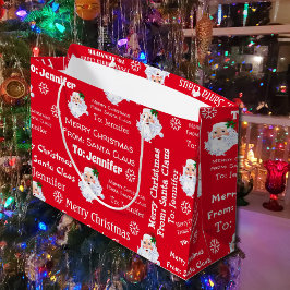 Vom Weihnachtsmann Name Kind Weihnachten hinzufüge Große Geschenktüte