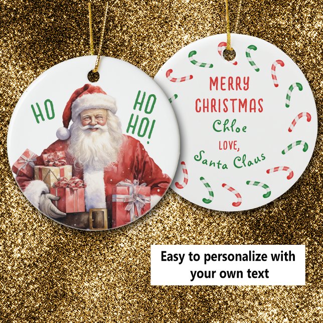 Vom Weihnachtsmann Persönliches Kind an Weihnachte Keramik Ornament (Von Creator hochgeladen)