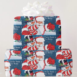 Vom Weihnachtsmann zum Weihnachtsnamen des Kindes Geschenkpapier
