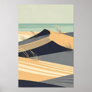 Vom Wind verwehte Dünen Küsten- und Ozean-Kunstpri Poster