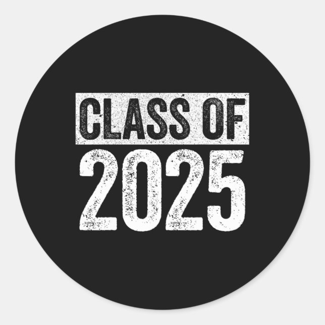 von 2025 Senior 2025 Abschluss Shirt Runder Aufkleber (Vorderseite)