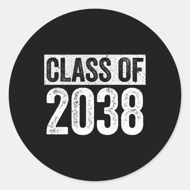 von 2038 Senior 2038 Abschluss Shirt Runder Aufkleber (Vorderseite)