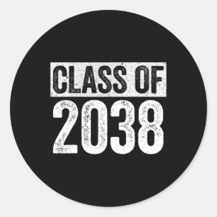 von 2038 Senior 2038 Abschluss Shirt Runder Aufkleber