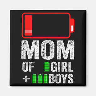 von 3 Jungen 1 Mädchen Geschenk von Kindermüttern  Magnet
